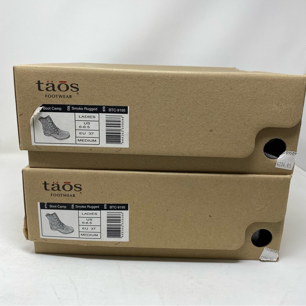Taos Boot Camp Smoke Rugged Leather Lace Up Ankle Boot Arch Support Zipper - Picture 8 of 8